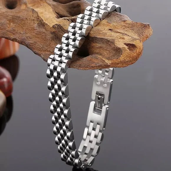 Stainless Steel 10mm Watch Chain Unisex Bracelet - Picture 2 of 3